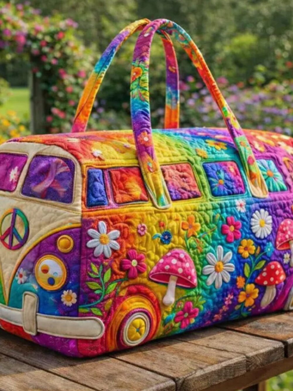 Hippie Van Quilted Duffle Bag